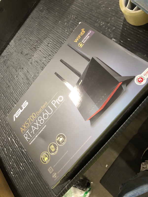Photo 1 of ASUS RT-AX86U Pro (AX5700) Dual Band WiFi 6 Extendable Gaming Router, 2.5G Port, Gaming Port, Mobile Game Mode, Port Forwarding, Subscription-free Network Security, VPN, AiMesh Compatible