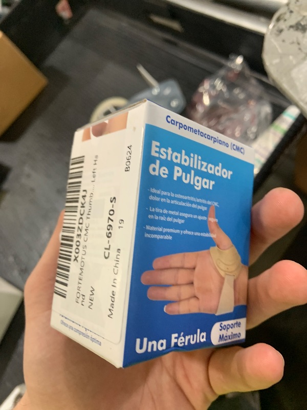 Photo 1 of FORTEMOTUS CMC Thumb Brace - CMC Joint Support Stabilizer: for Thumb Joint Pain, Tendonitis, Osteoarthritis, Instability, Lightweight & Adjustable Thumb Support Brace for Men Women Beige, Left Hand