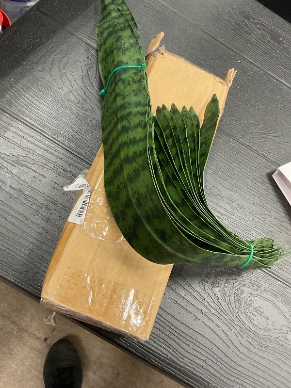 Photo 1 of summer flower 23in Snake Plant Artificial Leaf Set 21pcs Faux Sansevieria Plant Leaves Tall Fake Snake Greenery Outdoor 4 Sizes for Indoor Home Decor Office Garden Tabletop Floor Decorations