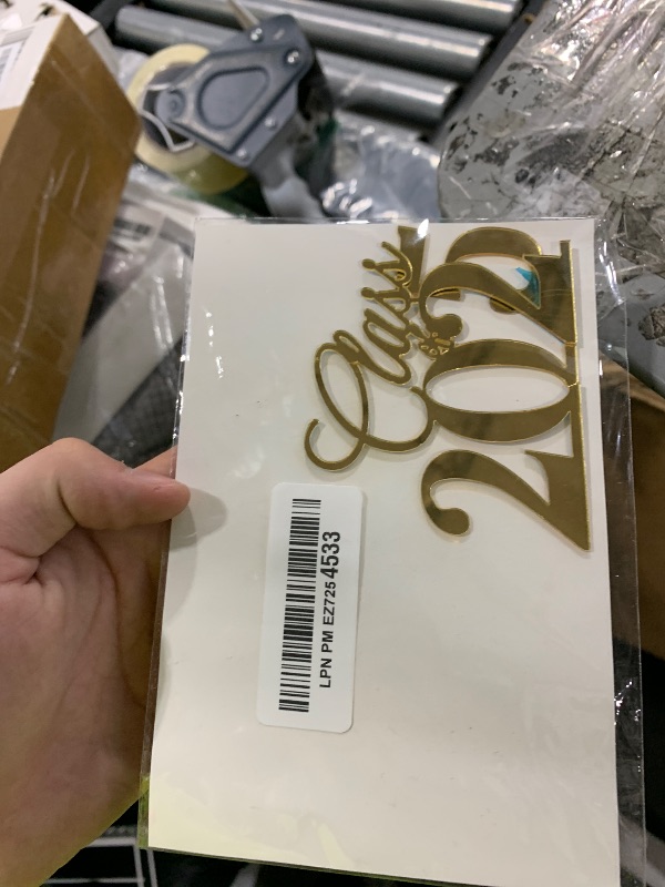 Photo 1 of Class of 2025 Cake Topper,Acrylic Gold Graduation Cake Topper for 2025 High School/College/Senior Graduation Party Decorations Supplies