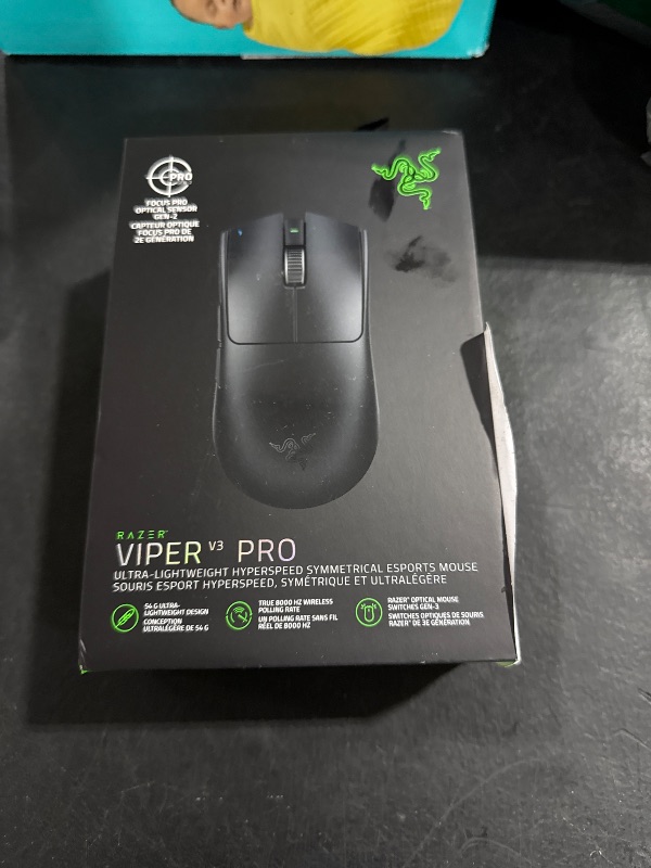 Photo 1 of Razer Viper V3 Pro Wireless Esports Gaming Mouse: Symmetrical - 54g Lightweight - 8K Polling - 35K DPI Optical Sensor - Gen3 Optical Switches - 8 Programmable Buttons - 95 Hr Battery - Black