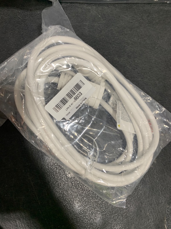 Photo 1 of Outdoor Extension Cord Waterproof 10 Ft, White, Indoor, Outdoor Power Cord, Heavy Duty 16/3, Single Outlet, UL Listed, 3-Prong, Grounded Outlet, Extension Wire.