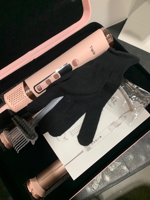Photo 1 of Tqcir 8-in-1 Professional Hot Air Styler&Hair Dryer Brush, Powerful Multi-Styler with Auto-Wrap Curler with Storage Case, Fast Drying Curling Straightening Volumizing Without Heat Damage(Pink)