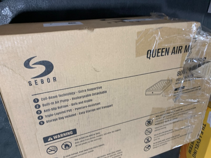 Photo 1 of Sebor Air Mattress Queen with Built-in Pump 18", Comfortable Self-Inflating Air Mattress with High-Speed Pump, Durable Blow Up Mattress Queen with Storage Bag for Guests, Camping, Travel