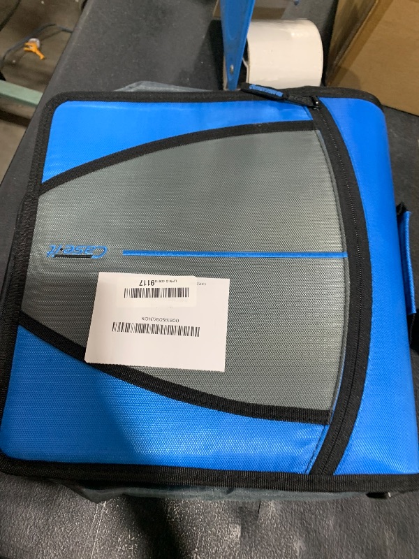 Photo 1 of Case-it Mighty Zip Tab Zipper Binder, 3" O-Ring with 5-Color tabbes, Expanding File Folder and Shoulder Strap and Handle, D-146-Denim Blue