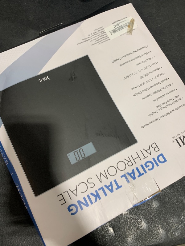 Photo 1 of DMI Digital Talking Bathroom Scale, Sleek Tempered Glass, Clinically Accurate Measurements, Large LCD Screen, 440 lb. Weight Capacity
