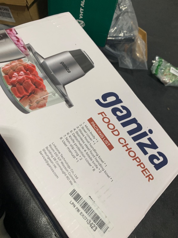 Photo 1 of GANIZA Food Processors, Electric Food Chopper with Meat Grinder & Vegetable Chopper - 2 Bowls (8 Cup+8 Cup) with Powerful 450W Copper Motor - Includes 2 Sets of Bi-Level Blades for Fruits/Meat/Nuts