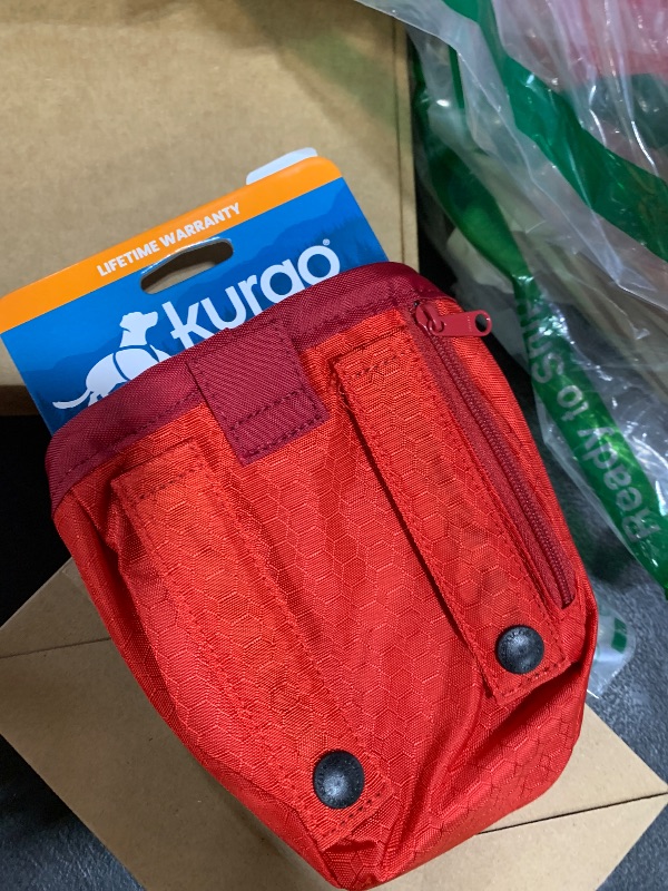 Photo 1 of Kurgo Go Stuff It Dog Treat Bag, Training Treat Pouch Bag for Dogs, Treat Pouches for Pets, Hands-Free Pouch Waist, Reflective, Includes Carabiner (Chili Red)