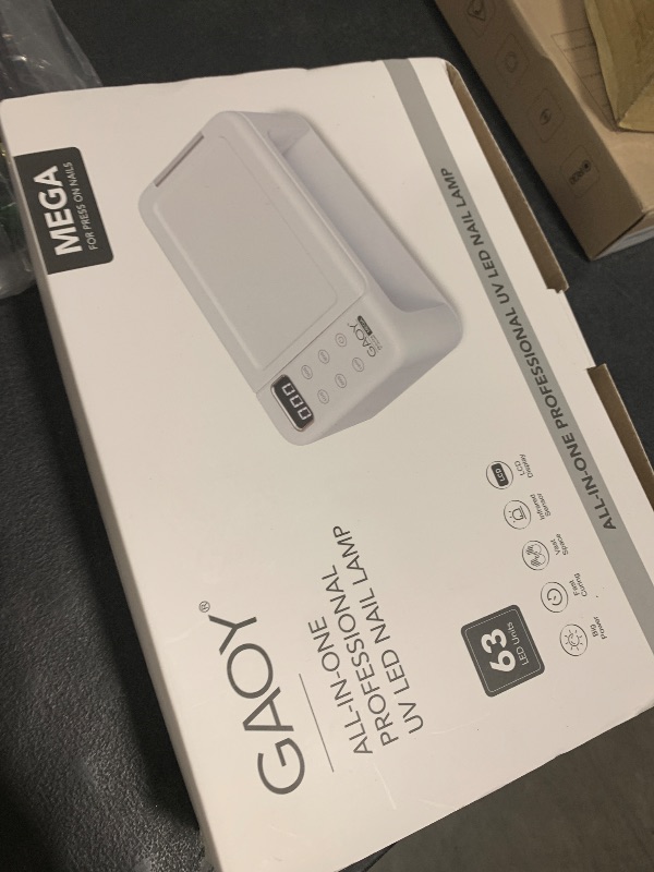 Photo 1 of GAOY Professional Nail Curing Lamp for Salon, Mega UV LED Light for Gel Nails with Arm Rest and Retractable Tray, 5 Timers, LCD Display and Infrared Sensor