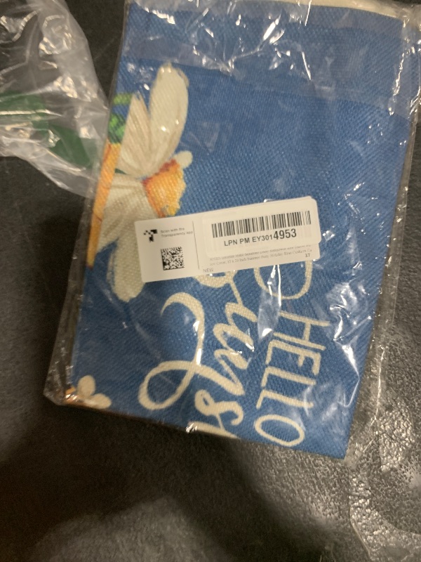 Photo 1 of AVOIN colorlife Hello Sunshine Daisy Sunflower Bee Throw Pillow Cover, 12 x 20 Inch Summer Party Holiday Blue Cushion Case Decoration for Sofa Couch