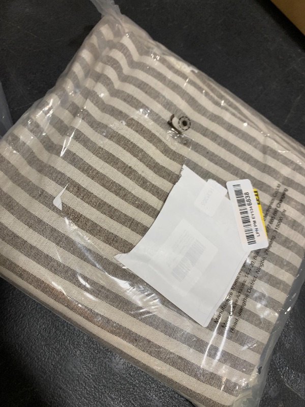 Photo 1 of meioro Striped Tablecloth Rectangle Tablecloths Cotton Blend Table Cloth Washable Tabletop Decorative Fabric Table Cover for Kitchen Dinning (Brown, 60 x 120 Inch)