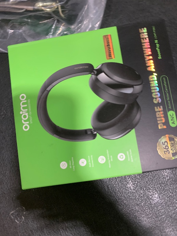 Photo 1 of Oraimo BoomPop N Highbrid Active Noise Cancelling Headphones, 65H Playtime, 3 EQ Modes, Deep Bass, Bluetooth 5.4, Wireless Over-Ear Headphones with Microphone for Office Travel, Black