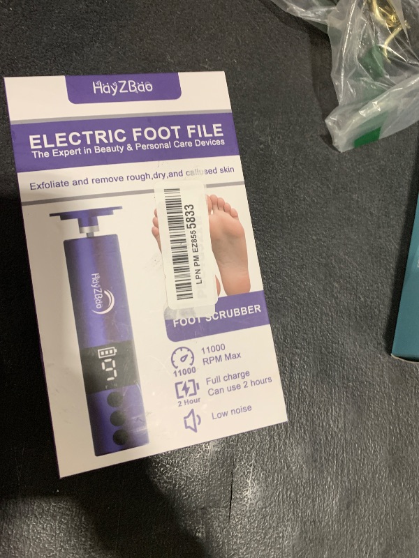 Photo 1 of HayZBao 11000 RPM Rechargeable Electric Foot Callus Remover with 2Glass Sander Discs - Cordless Foot Scrubber,Professional Pedicure Tool for Dead Skin and Calluses,Electric Foot File - Blue
