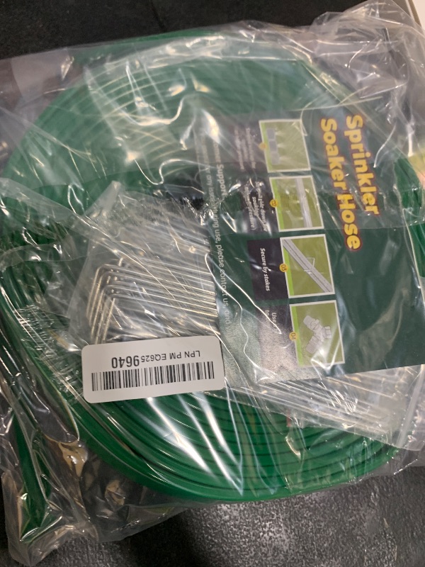Photo 1 of Jin&Bao Sprinkler Hose with Holes 25FT 2Pack, Heavy Duty Watering Garden Hose, High-Efficiency Sprinklers System for Lawn and Garden with Staples