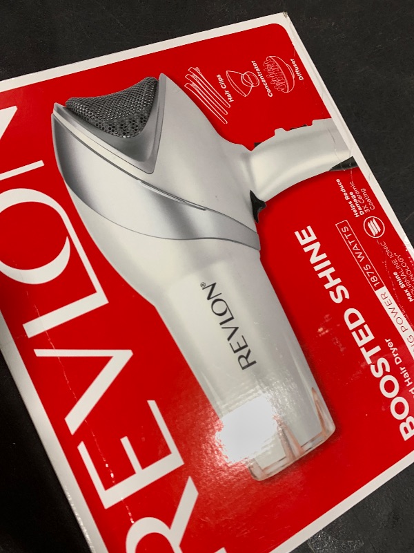 Photo 1 of REVLON Infrared Hair Dryer with Diffuser - Ionic Blow Dryer, Diffuser, and Concentrator, Infrared Heat Technology to Prevent Over-Drying for Shiny, Soft Hair with Natural Moisture (White)