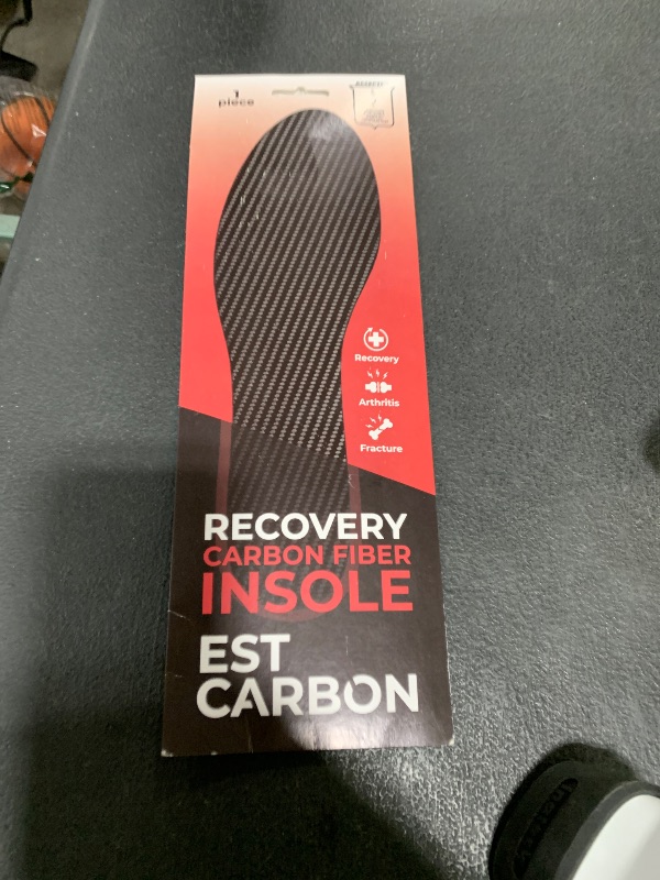 Photo 1 of EstCarbon - Carbon Fiber Insole - 1 pc, Men 6.5-7, Women 7.5-8 - Rigid Orthotic Insole Shoe Insert - FSA/HSA Eligible - Stiff Foot Plate - Support for Turf Toe, Flat Feet, Achilles Tendonitis