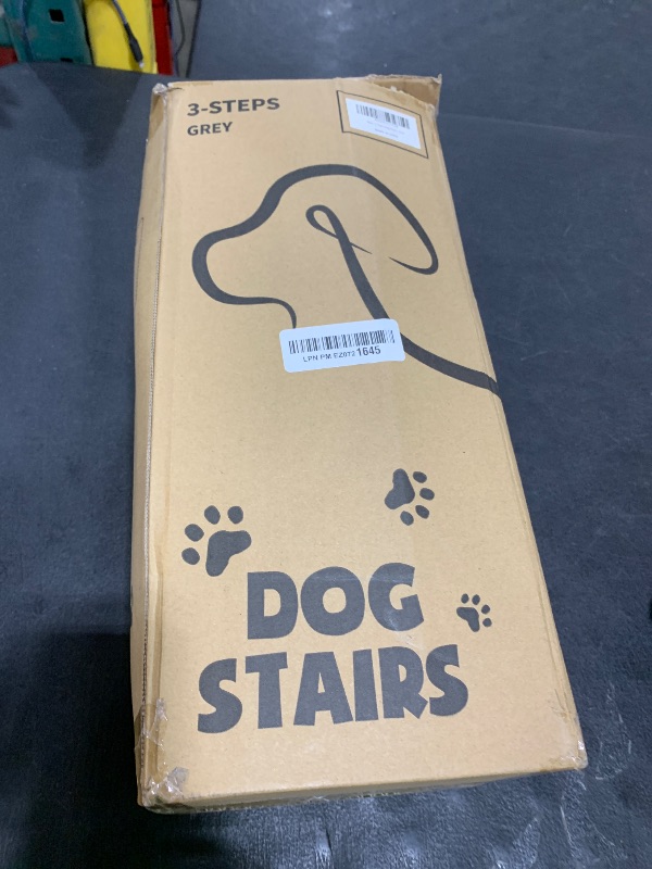 Photo 1 of Aodisman 3-Step Dog Ramp and Stairs for Sofa and Chair - Non-Slip Sturdy Pet Steps for Small Dogs and Cats,15.7" H,Grey