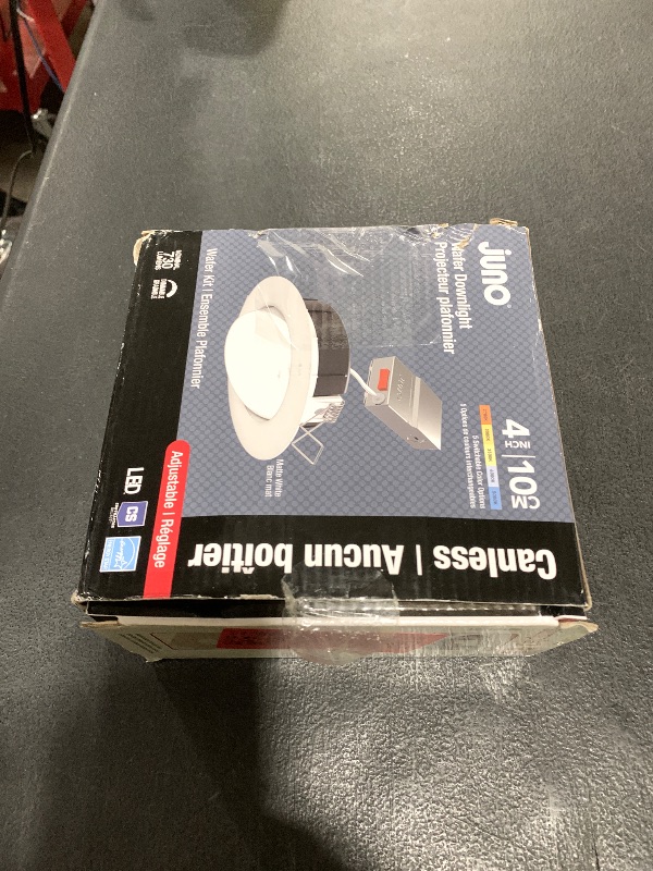 Photo 1 of Juno LED Shower Light, Adjustable 4 Inch Wafer Downlight, Switchable Color Temperature 2700K/3000K/3500K/4000K/5000K, 90+ CRI, Matte White, 4-Inch (WF4 ADJ SWW5 90CRI MW M6)