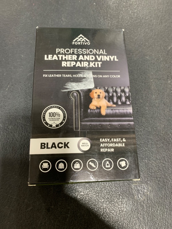 Photo 1 of Professional Black Leather Repair Kit for Furniture, Couches, Boots, and Purses, Scratch Repair and Car Leather Restoration, All-Inclusive Vinyl Repair Kit, Quick and Easy to Use