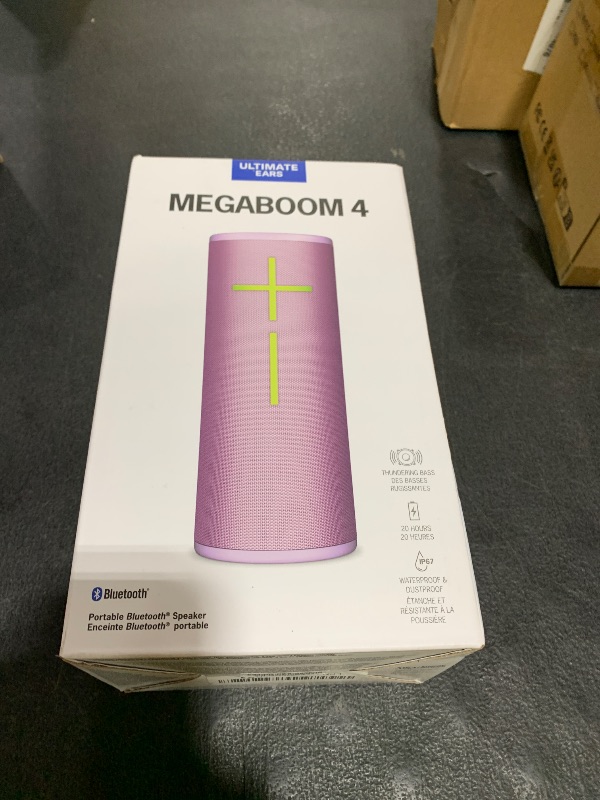 Photo 1 of Ultimate Ears MEGABOOM 4 Portable Waterproof Bluetooth Speaker, 360-Degree Sound, Thundering Bass, 147ft Range, 20-Hour Battery, Floating Speaker - Lilac
