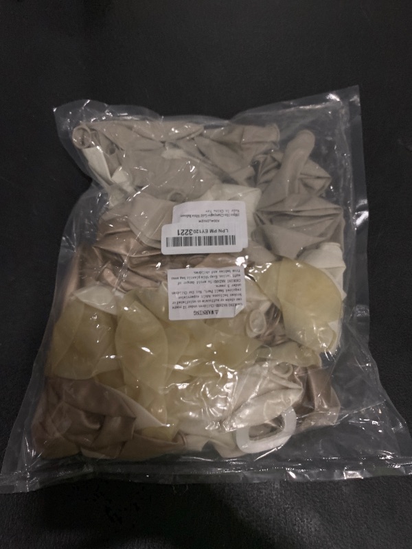 Photo 1 of 100pcs White and Gold Balloons - 12inch Sand White Metallic Champagne Gold Nude Pearl White & Clear Balloon for Baby showers, Wedding, Bachelorette, Graduation (with 66ft Ribbons)