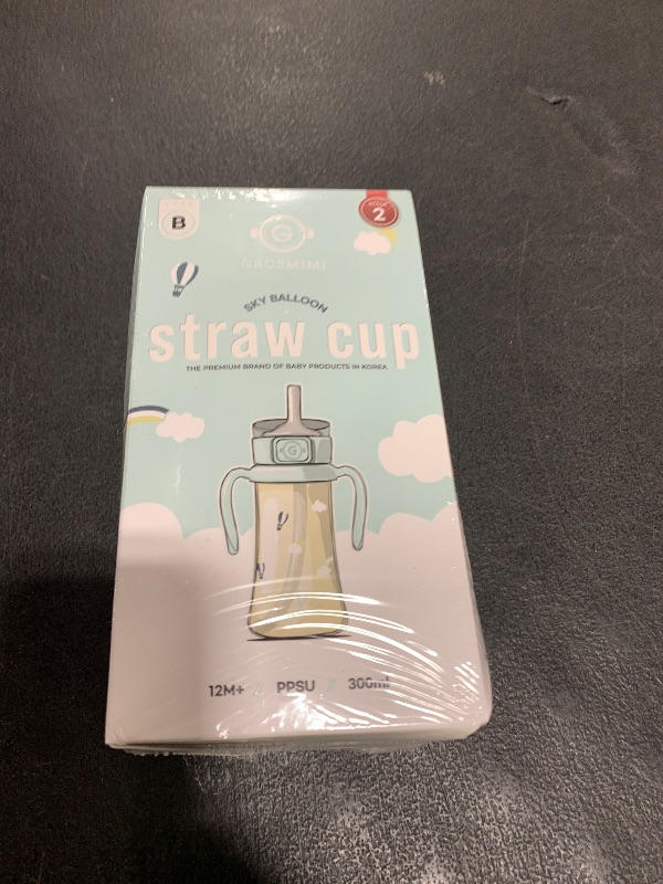Photo 1 of GROSMIMI Flip Top Spill Proof Sippy Cup, PPSU, BPA Free, 10 oz, Stage 2 Straw for Toddlers (Air balloon)