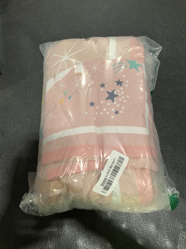 Photo 1 of UOMNY Crib Bedding Set for Girls - Pink Baby Nursery Sets 3 Pieces Quilt Comforter Fitted Sheet Toddler Pillowcase Soft Star