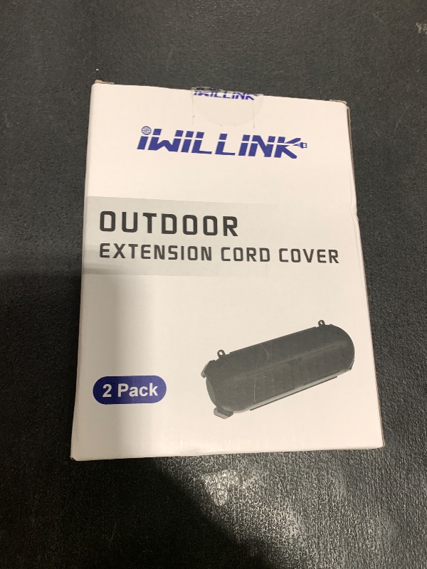 Photo 1 of iwillink 2 Pack Outdoor Extension Cord Cover Waterproof - Weatherproof Electrical Connection Box for Outdoor Outlet, Plug, Socket, Christmas Holiday Decoration, Power Tool, Black