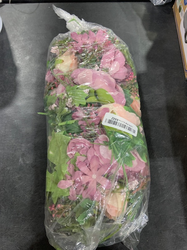 Photo 1 of DearHouse Artificial Peony Flower Garland - 6ft/Strand Silk Peony Garland with Pink Flowers for Wedding Party Table Decoration,Deep Ruby