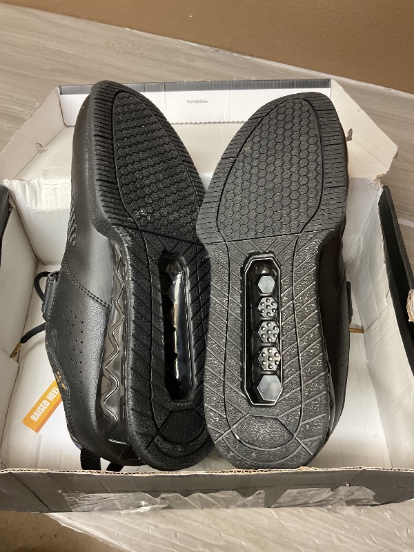 Photo 1 of MANUEKLEAR Strong Anti-Slip Deadlift Lifting Squat Shoes for Men, Professional Training Weightlifting Shoes for Men and Women with Rubber Non-Slip Sole Obsidian Black size 9.5 