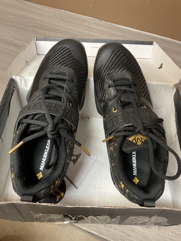 Photo 1 of MANUEKLEAR Strong Anti-Slip Deadlift Lifting Squat Shoes for Men, Professional Training Weightlifting Shoes for Men and Women with Rubber Non-Slip Sole Obsidian Black size 9.5 