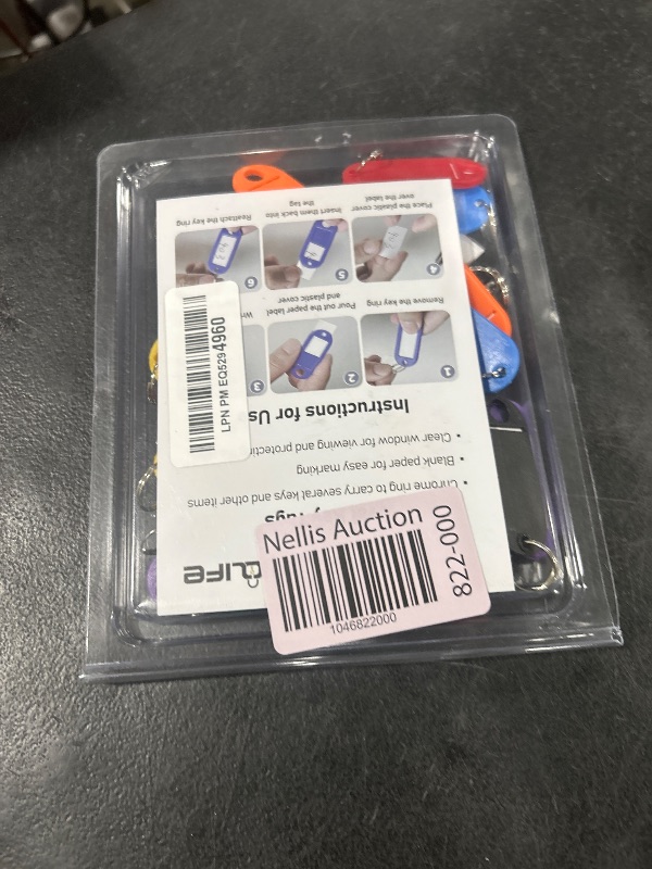 Photo 1 of Uniclife 40 Pack Tough Plastic Key Tags with Split Ring Label Window, Assorted Colors
