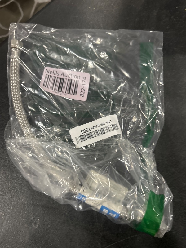Photo 1 of Eastman 12 Inch Flexible Toilet Connector, 7/8 Inch Ballcock x 3/8 Inch Compression, Stainless Steel Braided Hose, 48088