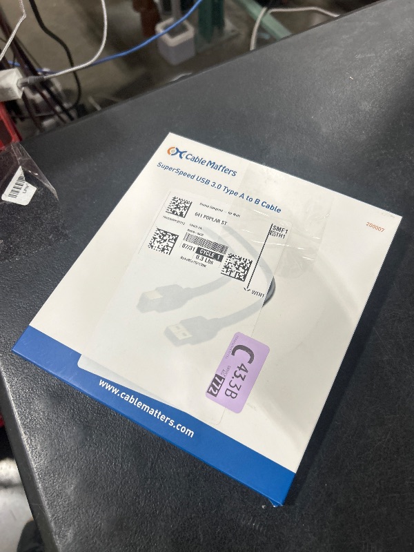 Photo 1 of Cable Matters 5Gbps Long USB 3.0 Cable - 10ft, USB A to B Cable, USB3 Cord with Type-B 3.0 Connector for Hard Drive Enclosure/Built-in Hub and More, Black