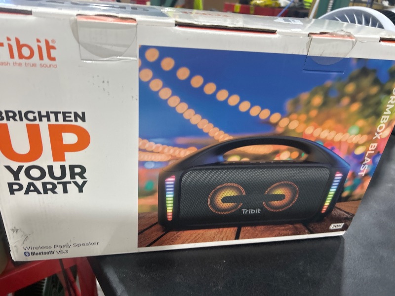 Photo 1 of Tribit StormBox Blast Portable Speaker: 90W Loud Stereo Sound with XBass, IPX7 Waterproof Bluetooth Speaker with LED Light, Bluetooth 5.3&TWS, Custom EQ, 30H Playtime for Outdoor