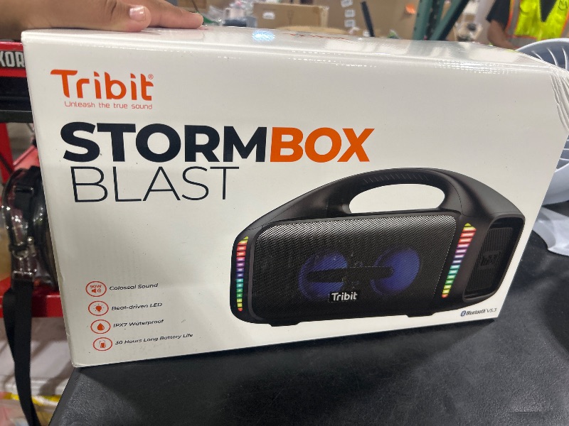 Photo 1 of Tribit StormBox Blast Portable Speaker: 90W Loud Stereo Sound with XBass, IPX7 Waterproof Bluetooth Speaker with LED Light, Bluetooth 5.3&TWS, Custom EQ, 30H Playtime for Outdoor
