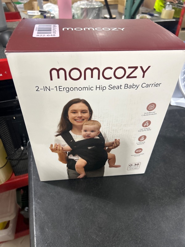 Photo 1 of Momcozy Baby Carrier with Hip Seat, 2-in-1 Forward-Facing Carry for Active Babies, Detachable Hands-Free Infant Carrier up to 44lbs, All Seasons Toddler Carrier Fits Waist Sizes up to 45 Inches, Black