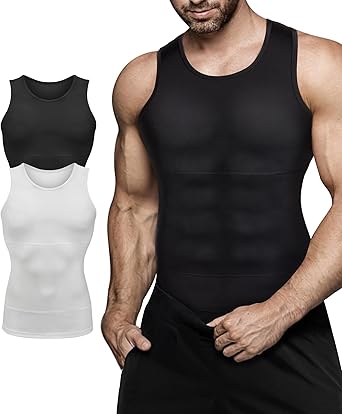 Photo 1 of Limited-time deal: Mens Compression Shirt Slimming Body Shaper Vest Workout Tank Tops Abs Abdomen Undershirts /XL