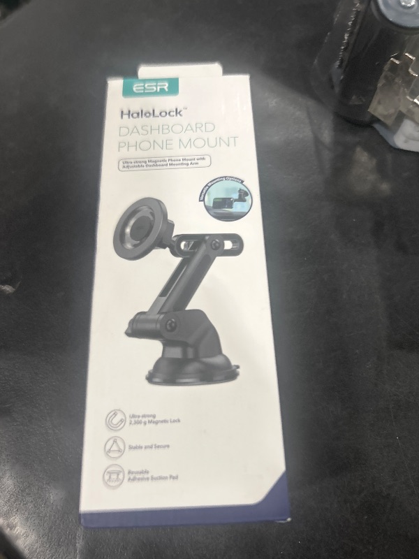 Photo 1 of ESR Dashboard Magnetic Phone Holder for Car, for MagSafe Car Mount, Windshield Vacuum Car Mount for iPhone 16/16e/15/14/13/12, Samsung, Car Accessories, Charging Not Supported,2 Metal Rings Included