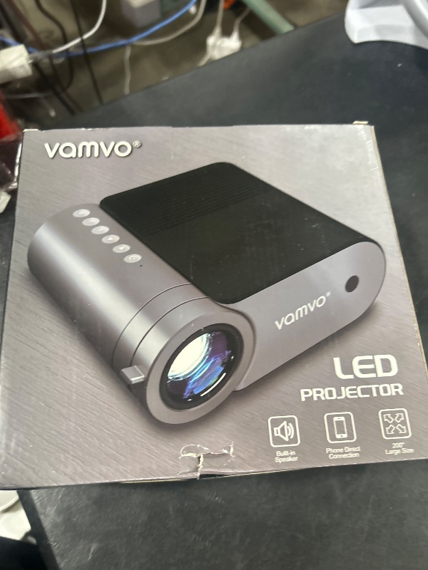 Photo 1 of vamvo Portable Projector WiFi VideoProjector 1080P 200" Portable Movie Projector, Outdoor Projectors with Stylish streamlined Design, Compatible with phone/ Tablet/ Laptop/ TV Stick/ PS4 etc.