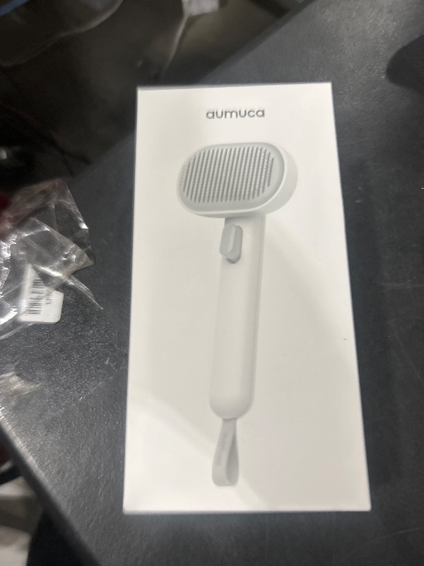 Photo 1 of Aumuca Cat Brush for Shedding, Cat Brushes for Indoor Cats, Cat Brush for Long or Short Haired Cats, Cat Hair Brush Cat Grooming Deshedding Brush for Dog Kitten Horse Massage Removes Loose Fur, White