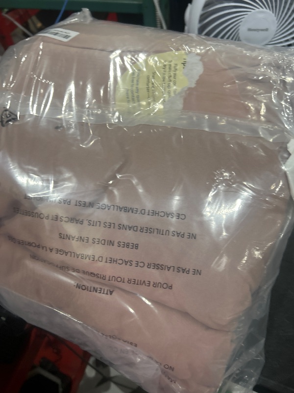 Photo 1 of WRENSONGE King Comforter Set, 7 Pieces Clay Pink Soft Bed in a Bag King with Fitted Sheet, Flat Sheet, 2 Pillow Shams, and 2 Pillowcases- Warm Bedding Set for All Season