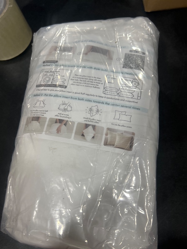 Photo 1 of MIULEE Throw Pillows Inserts, Pack of 2 12x20 Inch 100% Virgin Fiber Filling Bed Couch Pillows