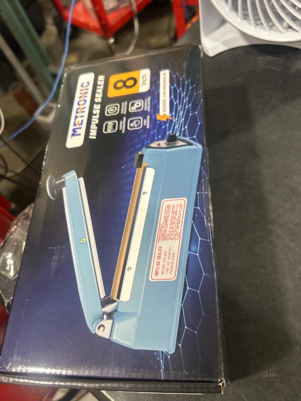 Photo 1 of METRONIC Impulse Sealer 8 inch, Manual Heat Sealer Machine for Plastic Bags, Shrink Wrap Bag Sealers Heavy Duty Sealing Machine With Repair Kit (Blue)