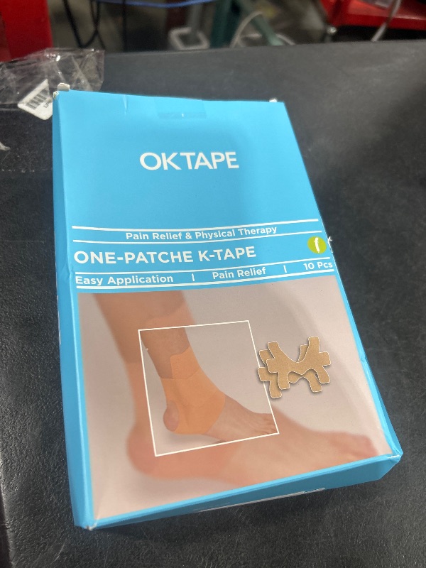 Photo 1 of OK TAPE Precut Kinesiology Ankle Tape, 10 Pcs, Pain Relief, Prevent Ankle Sprain, Provide Support for Ankle Ligament, Elastic Athletic Tape, Breathable K Tape for Daily use - Blue