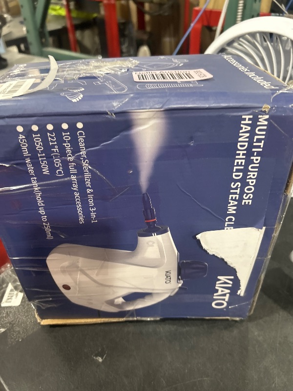 Photo 1 of Kiato Handheld Steam Cleaner, 10 in 1 Handheld Steamer for Cleaning, Upholstery Steam Cleaner for Surface Cleaning Home, Sofa, Car, Office (White)