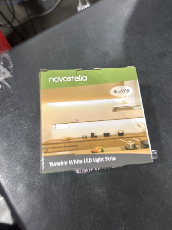 Photo 1 of NOVOSTELLA 20ft Tunable White LED Strip Light Kit Dimmable 3000K-6500K 24V Tape Light with RF Remote Flexible Rope LED Ribbon for Bedroom Home Lighting Mirror Kitchen Bar Cabinet Daylight Warm White