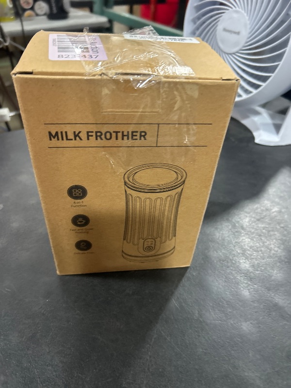 Photo 1 of Electric Milk Frother, 4-in-1 Milk Steamer and Frother, 8.1oz/240ml Automatic Warm and Cold Foam Maker, Auto Shut-Off Frother for Coffee, Latte, Cappuccino, Macchiato(Black)