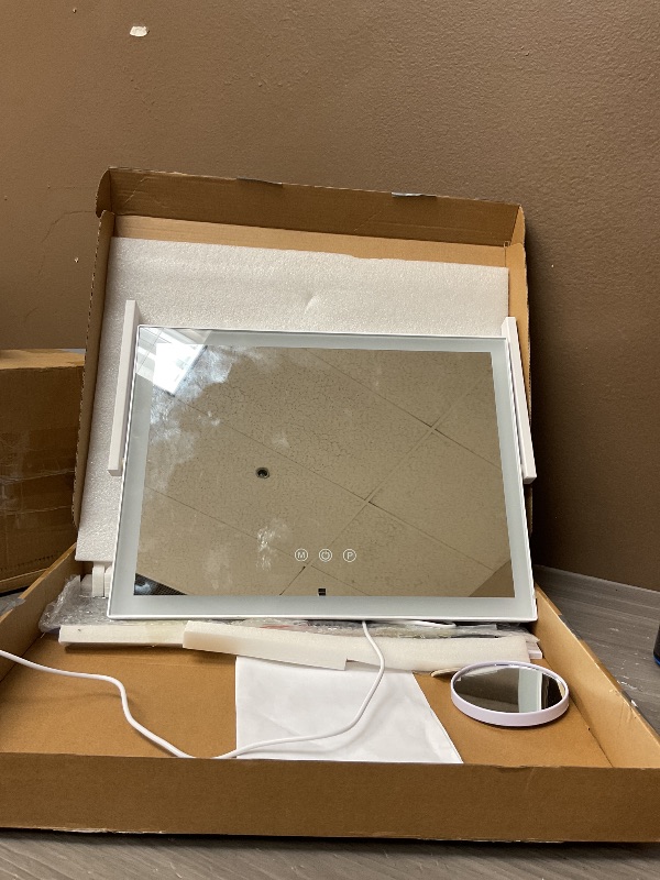 Photo 1 of SEE NOTES………..FENNIO Vanity Mirror with Lights 13'' x 17'' Makeup Mirror with Lights,Vanity Mirror Touch Screen with 3-Color Lighting,Dimmable,for Vanity Desk Bedroom White