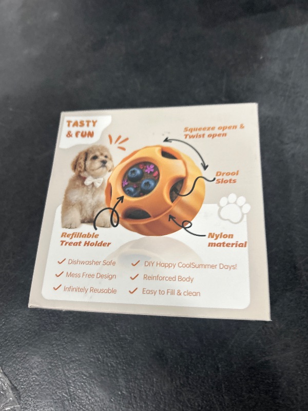Photo 1 of Frozen Dog Treats Toy to Keep Them Busy, Cognitive Dog Enrichment Toys,Interactive Toys Long Lasting, Easy to Clean (Orange)